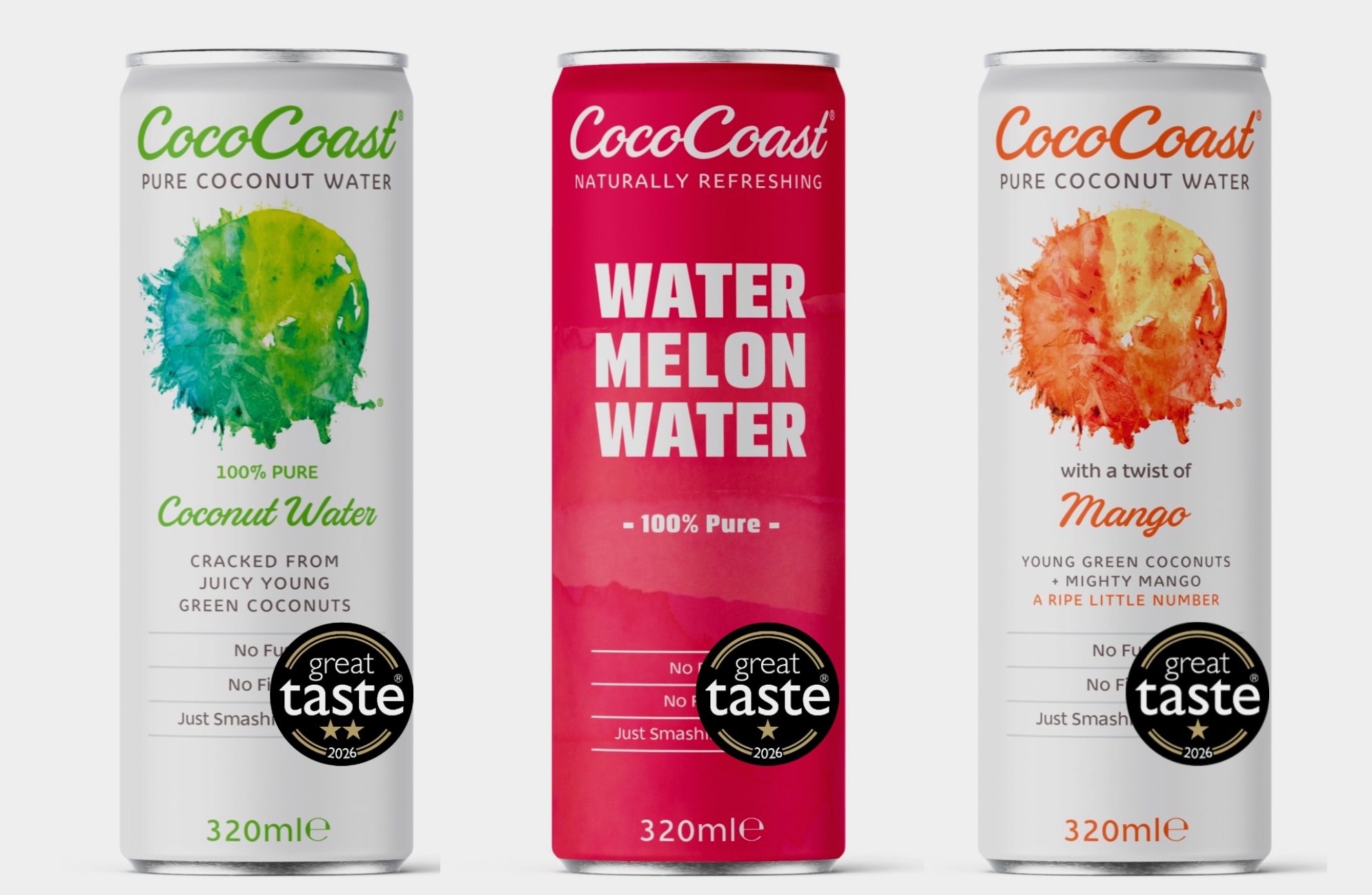 CocoCoast Pure, Watermelon and Mango at Great Taste Awards 2026